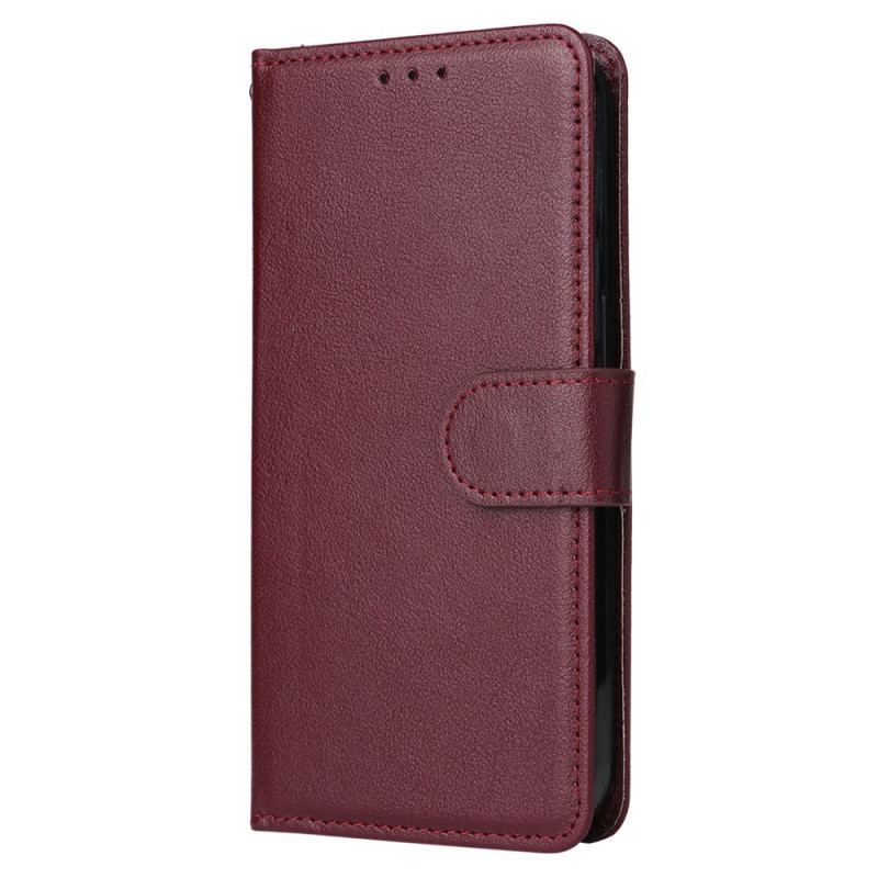 Housse iPhone 15 Plus Style Cuir Classique à Lanière