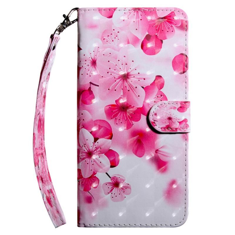 Housse iPhone 15 Pro Fleurettes à Lanière