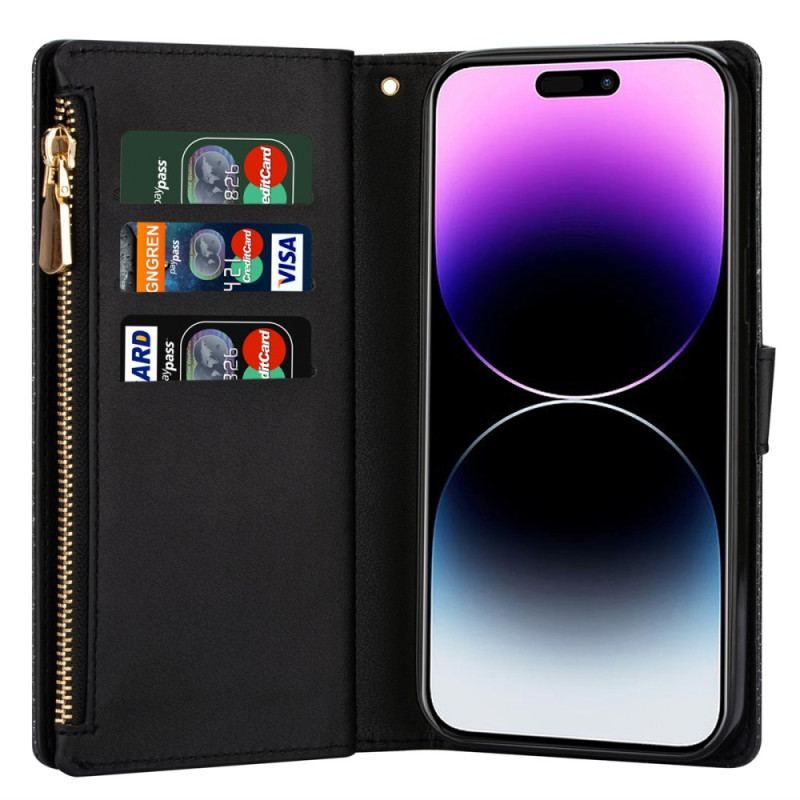 Housse iPhone 15 Pro Max Paillettes avec Porte-Monnaie