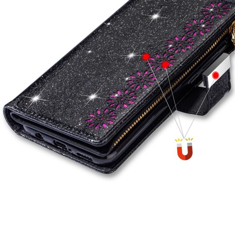 Housse iPhone 15 Pro Max Paillettes avec Porte-Monnaie