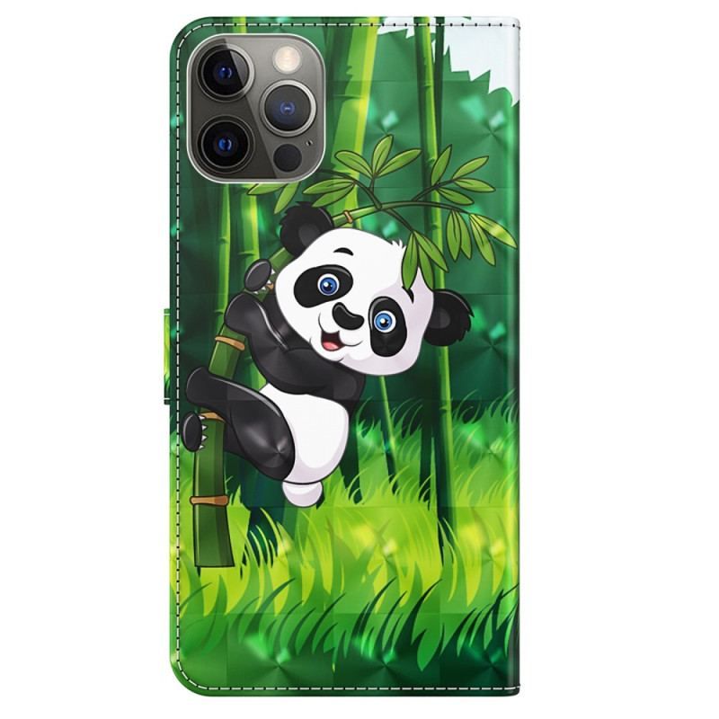 Housse iPhone 15 Pro Max Panda Bambou 3D à Lanière