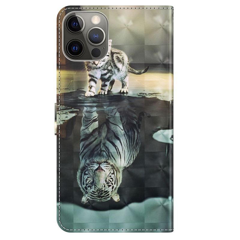 Housse iPhone 15 Pro Max Rêve de Chaton 3D à Lanière