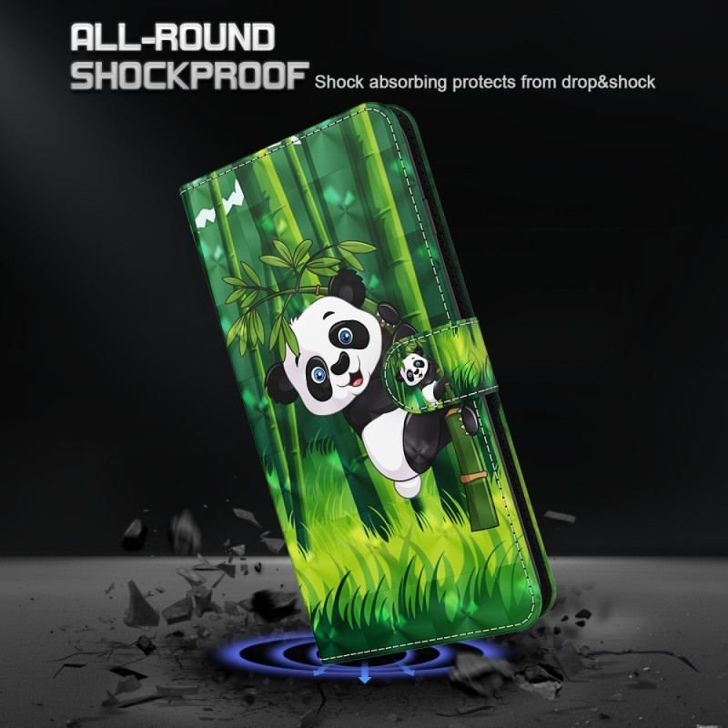 Housse iPhone 15 Pro Panda Bambou 3D à Lanière