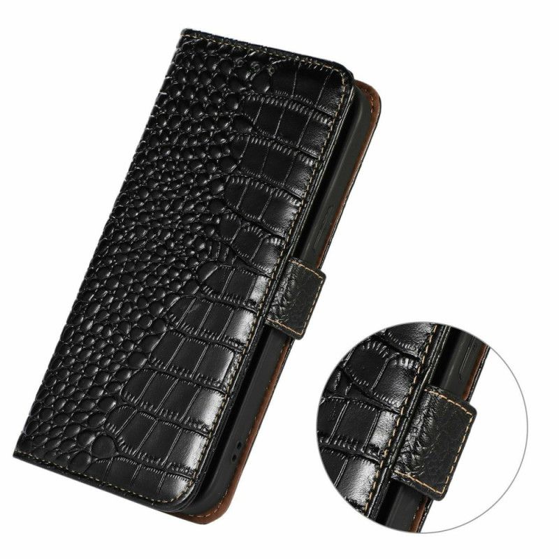 Housse iPhone 17 Cuir Texture Crocodile