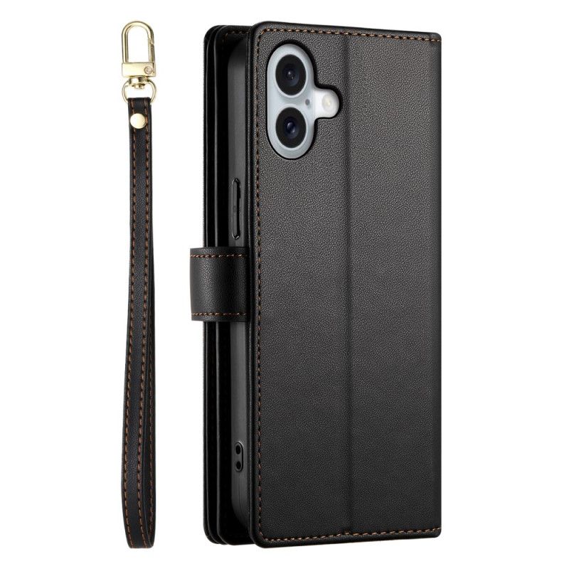 Housse iPhone 17 Portefeuille avec Pochette Zippée et Sangles