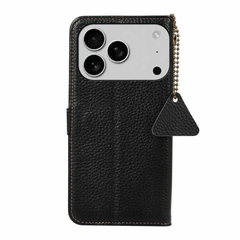 Housse iPhone 17 Pro Blocage RFID Cuir Texturé