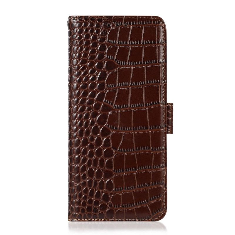 Housse iPhone 17 Pro Cuir Texture Crocodile