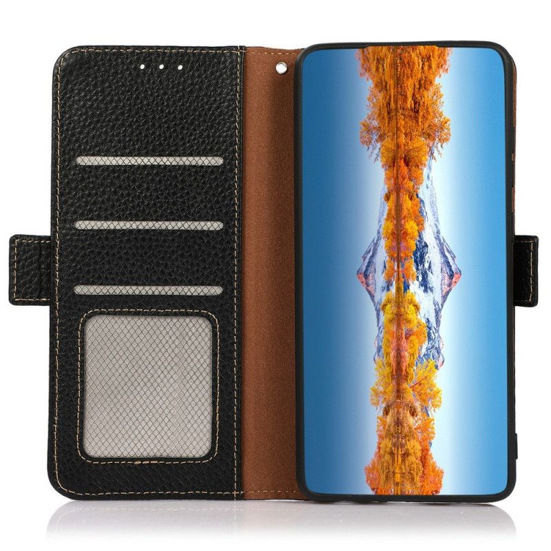 Housse iPhone 17 Pro Cuir Texturé Protection RFID KHAZNEH