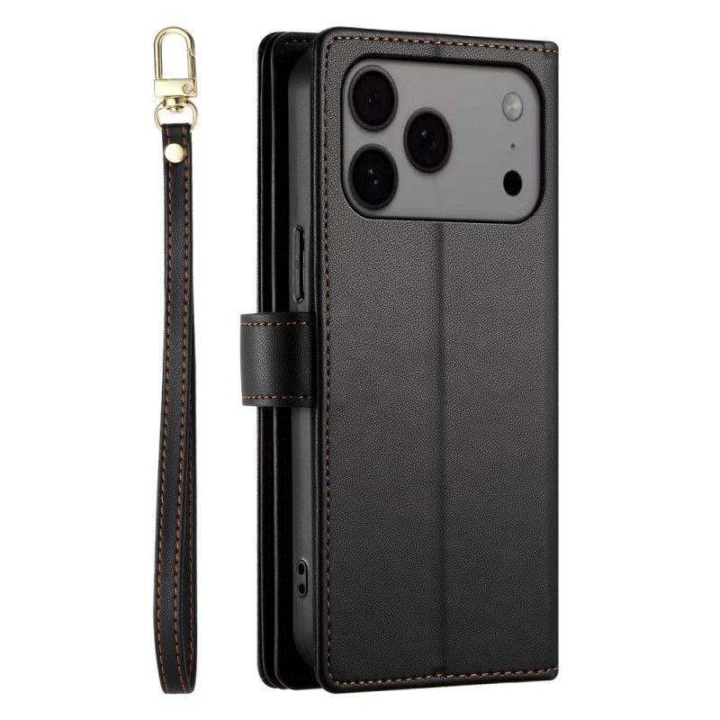 Housse iPhone 17 Pro Max Portefeuille avec Poche Zippée