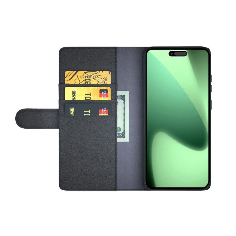 Housse iPhone 17 Pro Max Portefeuille Cuir Véritable