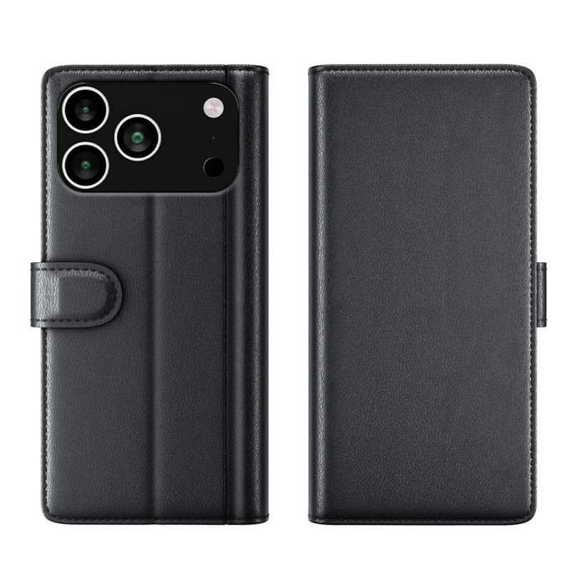 Housse iPhone 17 Pro Max Portefeuille Cuir Véritable