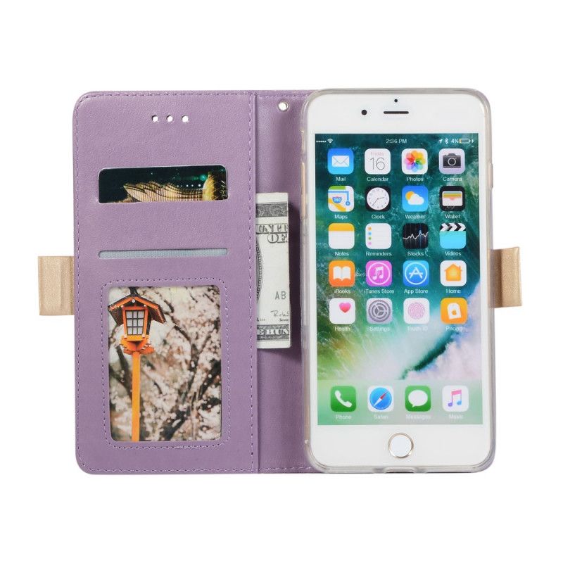 Housse iPhone 8 Plus / 7 Plus Dentelle Porte-monnaie À Lanière