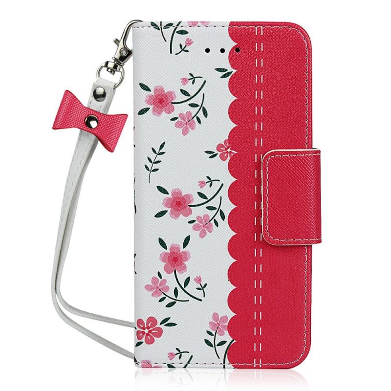 Housse iPhone Se 2 / 8 / 7 Fleurettes À Lanière