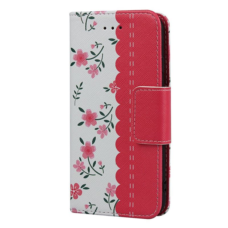 Housse iPhone Se 2 / 8 / 7 Fleurettes À Lanière