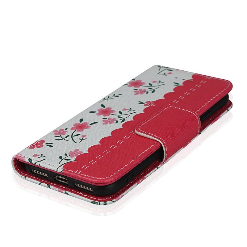 Housse iPhone Se 2 / 8 / 7 Fleurettes À Lanière