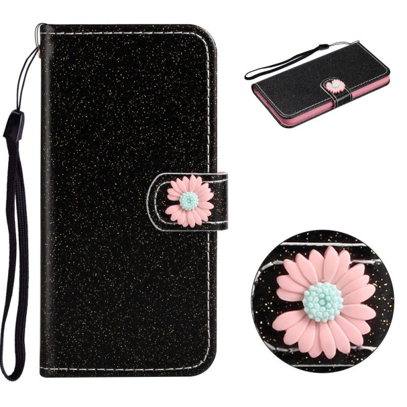 Housse iPhone Se 2 /8 /7 Paillettes Et Breloque Fleur