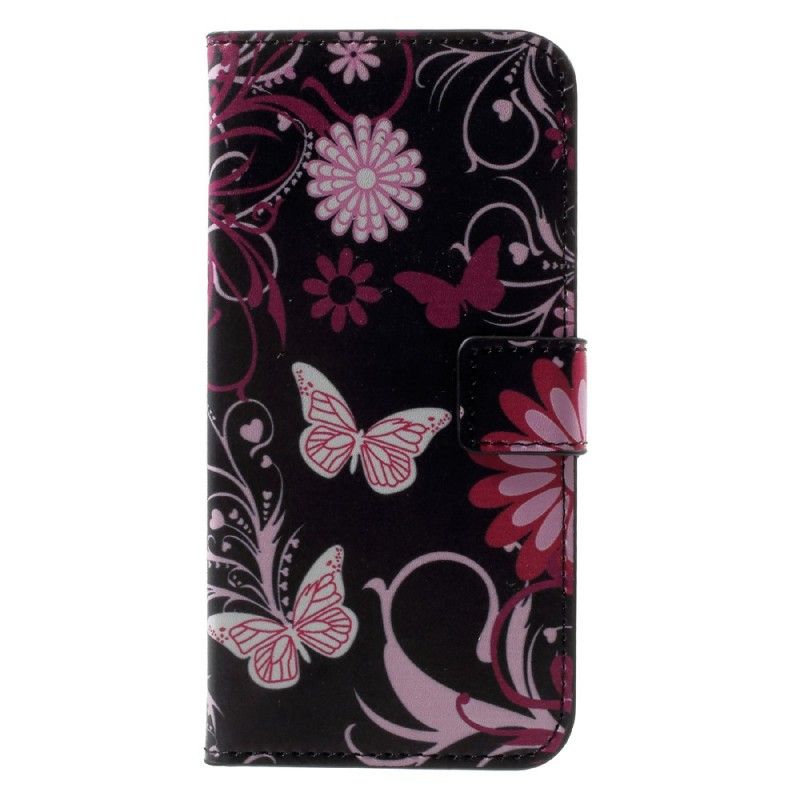 Housse iPhone X Papillons Et Fleurs