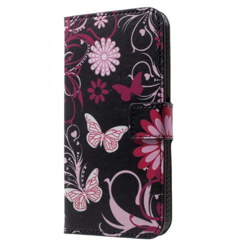 Housse iPhone X Papillons Et Fleurs