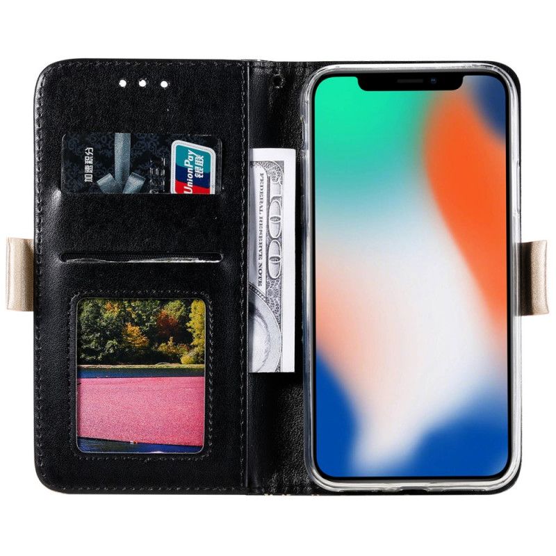 Housse iPhone X / Xs Dentelle Porte-monnaie À Lanière