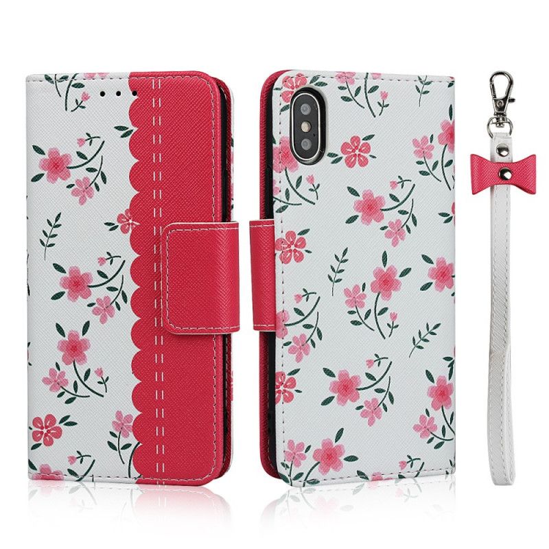 Housse iPhone X / Xs Fleurettes À Lanière