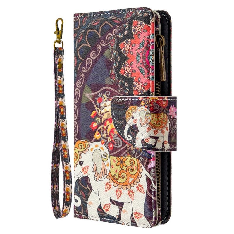 Housse iPhone X / Xs Poche Zippée Éléphant