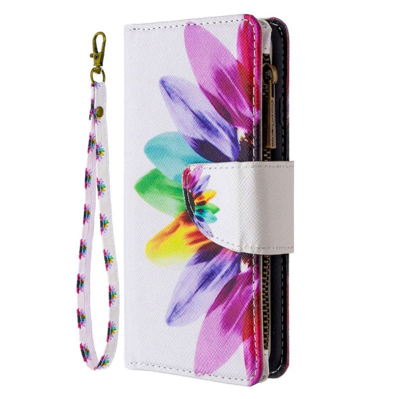 Housse iPhone X / Xs Poche Zippée Fleur