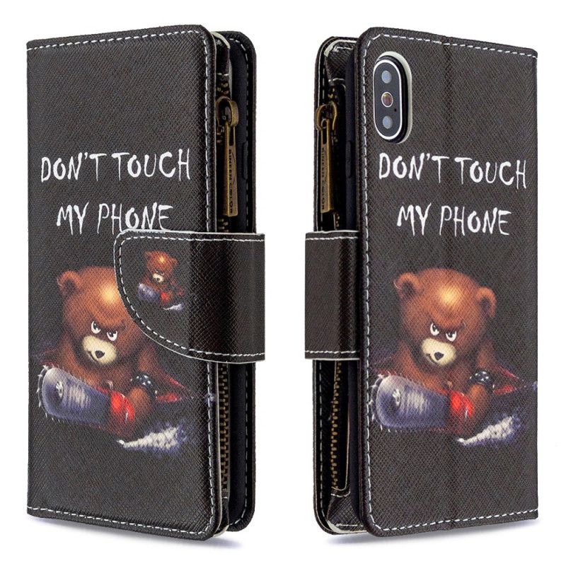 Housse iPhone X / Xs Poche Zippée Ours