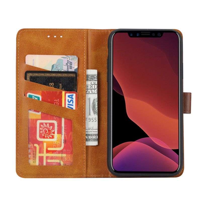 Housse iPhone Xr Effet Cuir Porte-carte Frontal Et Sangle