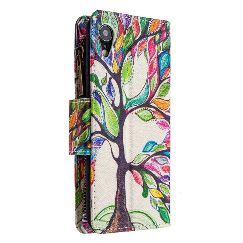 Housse iPhone Xr Poche Zippée Arbre