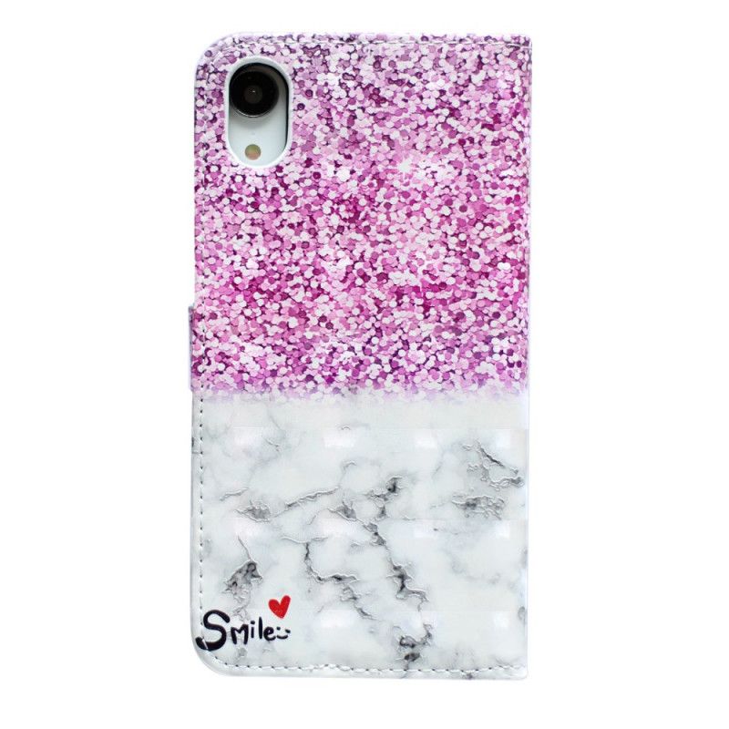 Housse iPhone Xr Smile Paillettes