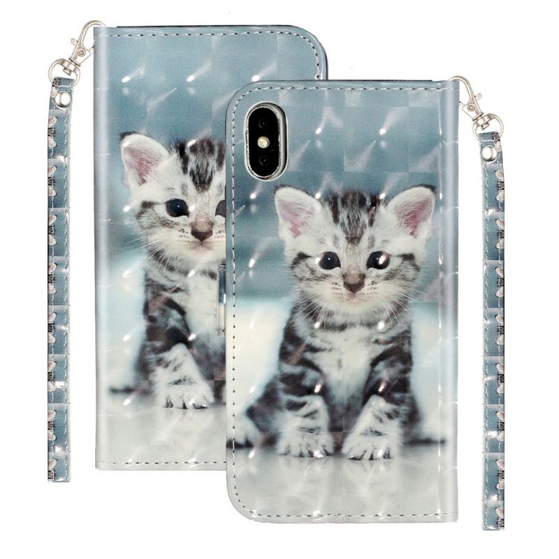 Housse iPhone Xs Max Chaton Light Spots À Lanière