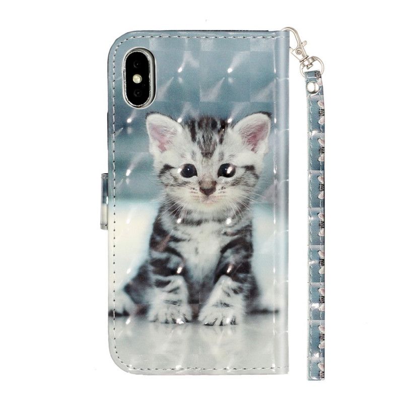 Housse iPhone Xs Max Chaton Light Spots À Lanière