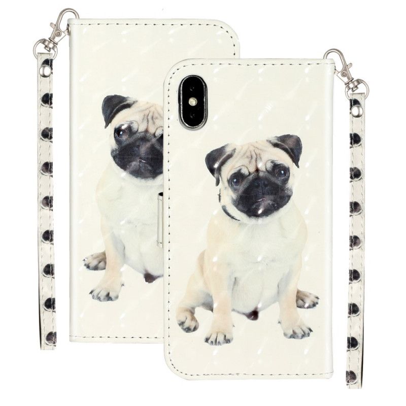 Housse iPhone Xs Max Chien Light Spots À Lanière