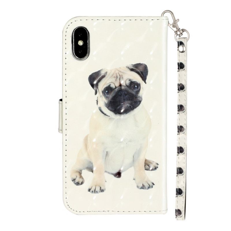 Housse iPhone Xs Max Chien Light Spots À Lanière