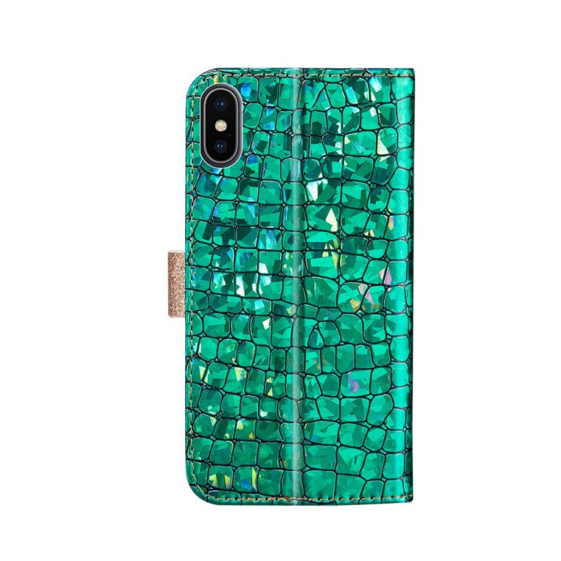 Housse iPhone Xs Max Croco Diamants