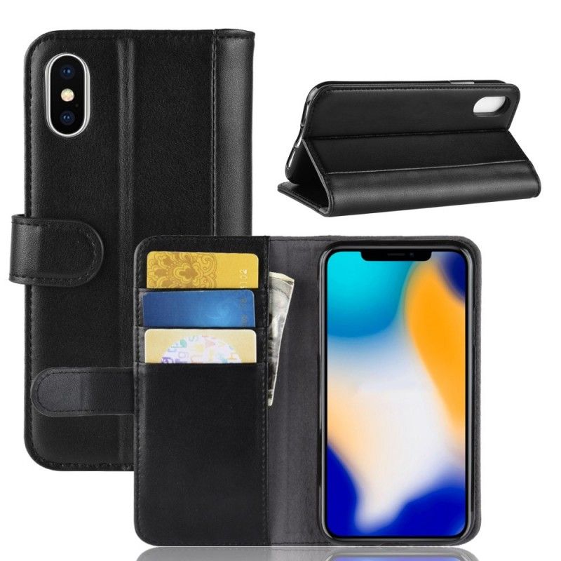 Housse iPhone Xs Max Cuir Véritable