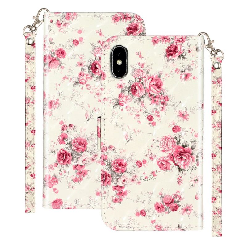 Housse iPhone Xs Max Fleurs Light Spots À Lanière