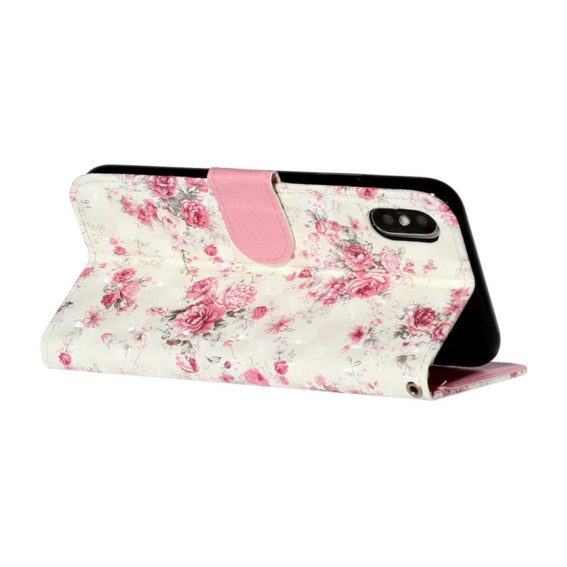 Housse iPhone Xs Max Fleurs Light Spots À Lanière