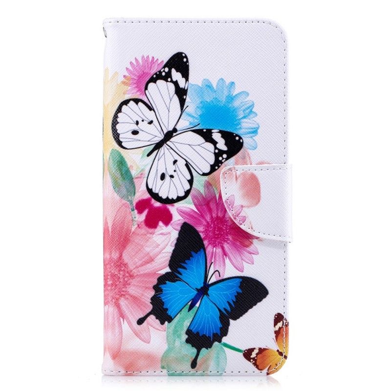 Housse iPhone Xs Max Papillons Et Fleurs Peints