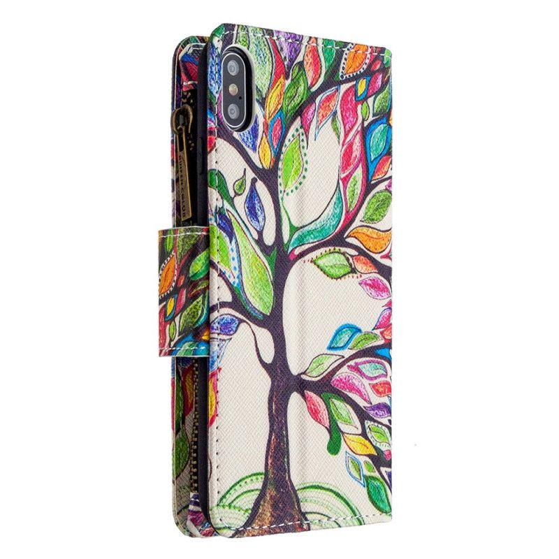 Housse iPhone Xs Max Poche Zippée Arbre