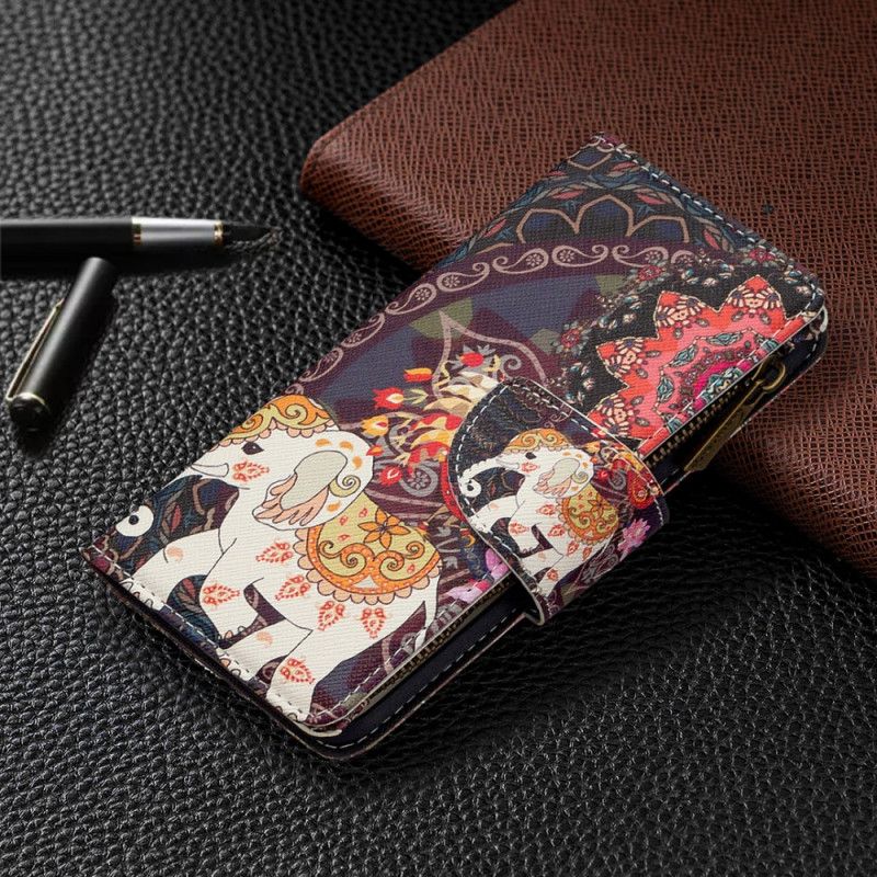 Housse iPhone Xs Max Poche Zippée Éléphant