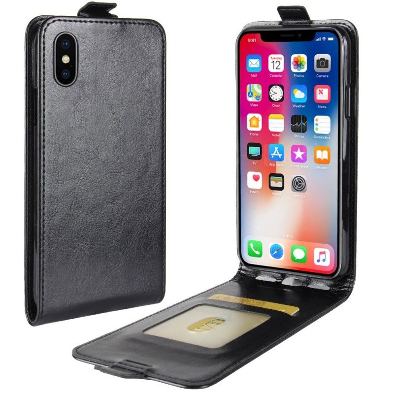 Housse iPhone Xs Rabattable Retro