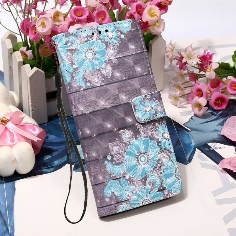 Housse Pour iPhone 13 Mini Fleurs Bleues