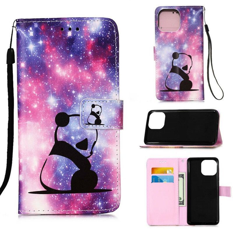 Housse Pour iPhone 13 Mini Panda Galaxie