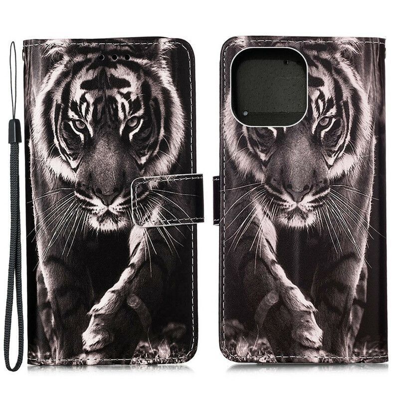 Housse Pour iPhone 13 Mini Tigre De Nuit