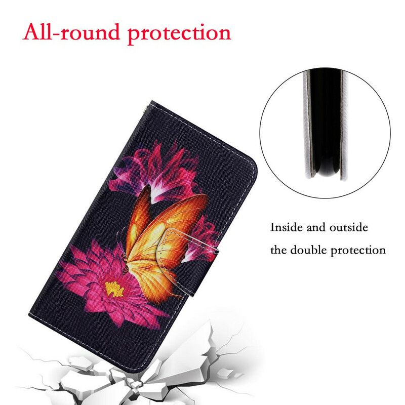 Housse Pour iPhone 13 Papillon Et Lotus