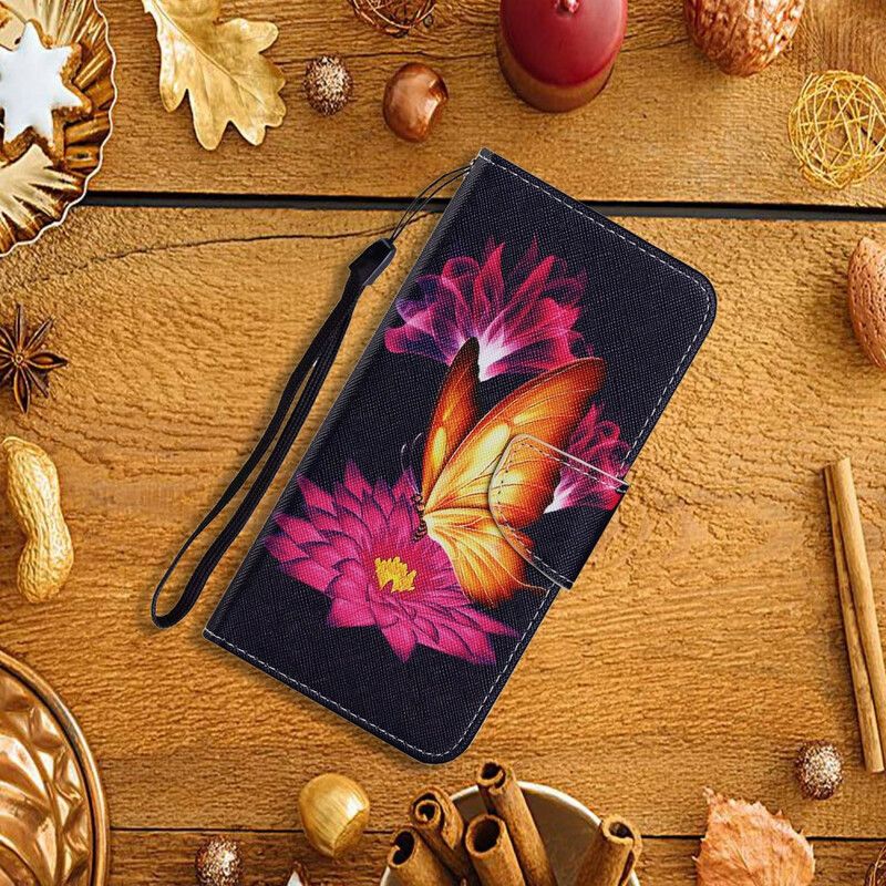 Housse Pour iPhone 13 Papillon Et Lotus