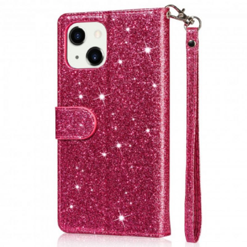 Housse Pour iPhone 13 Porte-monnaie Paillettes