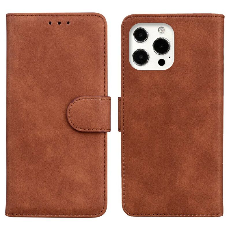 Housse Pour iPhone 13 Pro Style Cuir Couture