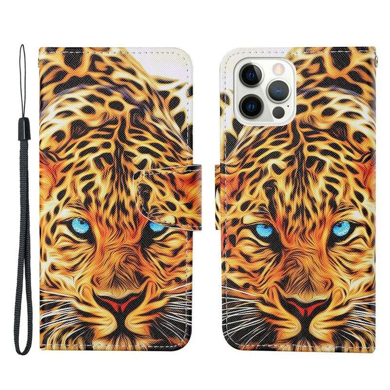 Housse Pour iPhone 13 Pro Tigre Avec Lanière